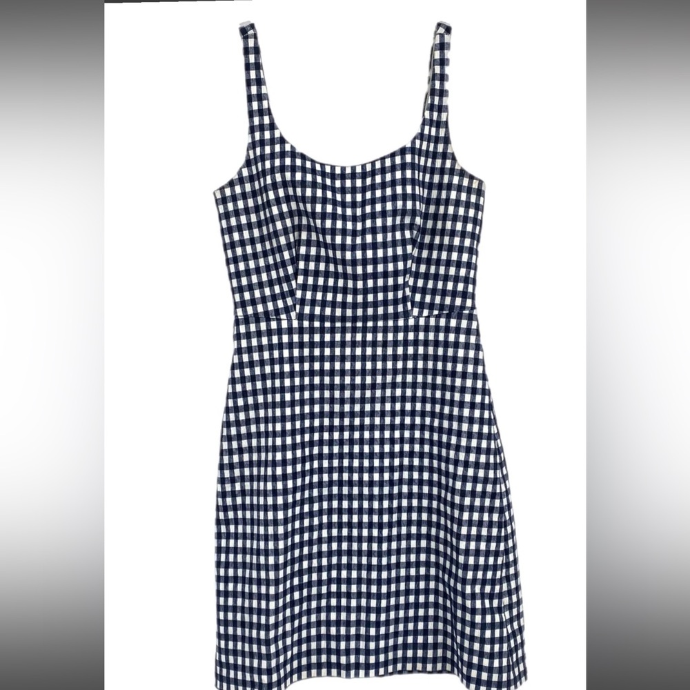 J. Crew Navy and White Plaid Dress